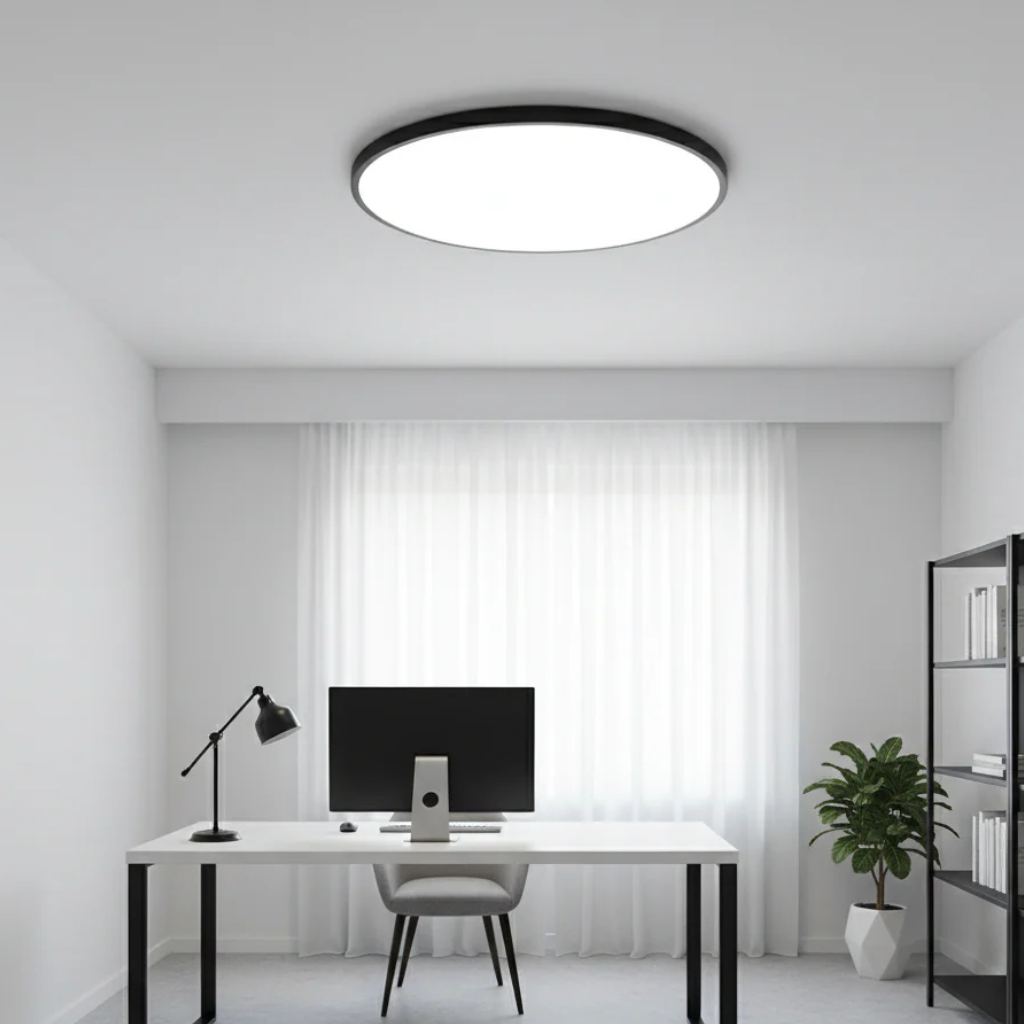 Lámpara de techo LED moderna, diseño minimalista y elegante para decoración de interiores.