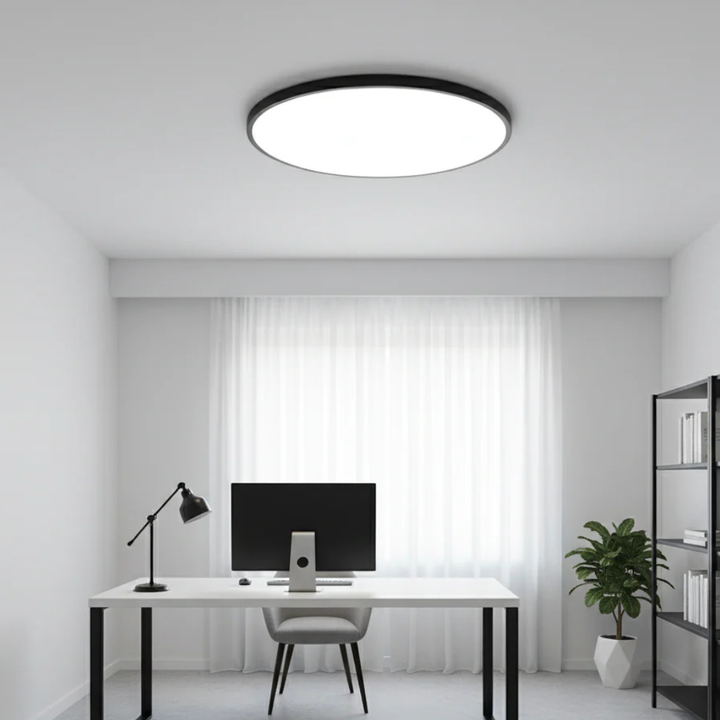 Lámpara de techo LED moderna, diseño minimalista y elegante para decoración de interiores.