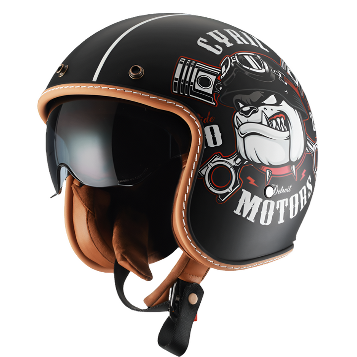 Casco abierto ligero para motociclista, aprobado DOT/ECE, protección ABS de alta resistencia.
