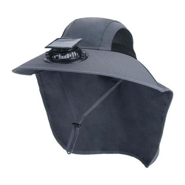 Sombrero solar para senderismo, pesca y jardinería, con ventilador para frescor y protección UV.