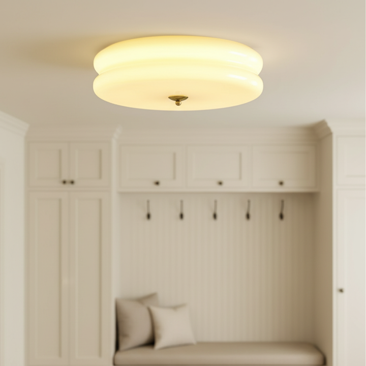 Lámpara de techo Art Decó, elegante iluminación LED para un ambiente cálido en el hogar.