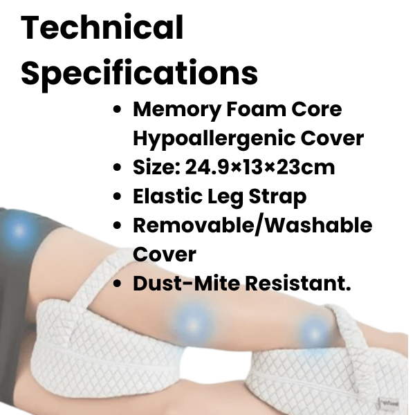Soporte ortopédico de espuma viscoelástica para rodillas. Almohada ergonómica para dormir de lado, unisex.