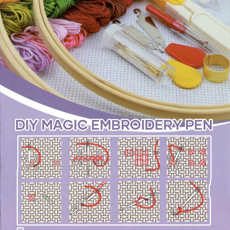Herramienta creativa de pluma mágica para bordado. Desata tu arte textil, manualidades y decoración DIY.