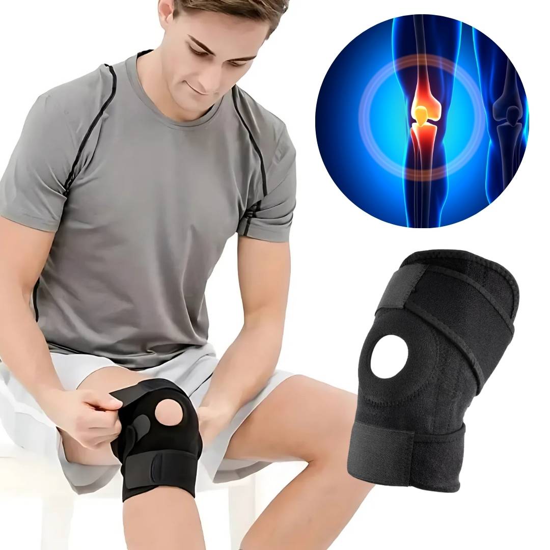Rodillera ProFlex de compresión ajustable para alivio del dolor de artritis, recuperación muscular y protección articular.