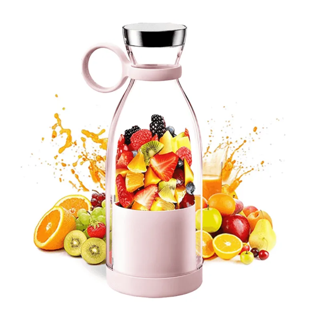 Licuadora portátil USB para batidos y jugos frescos. Ideal para deporte, viaje y vida sana. Recargable, unisex.