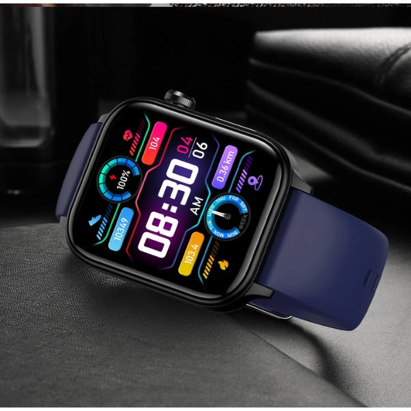Reloj inteligente deportivo: monitor de glucosa, frecuencia cardíaca y presión arterial para tu salud.