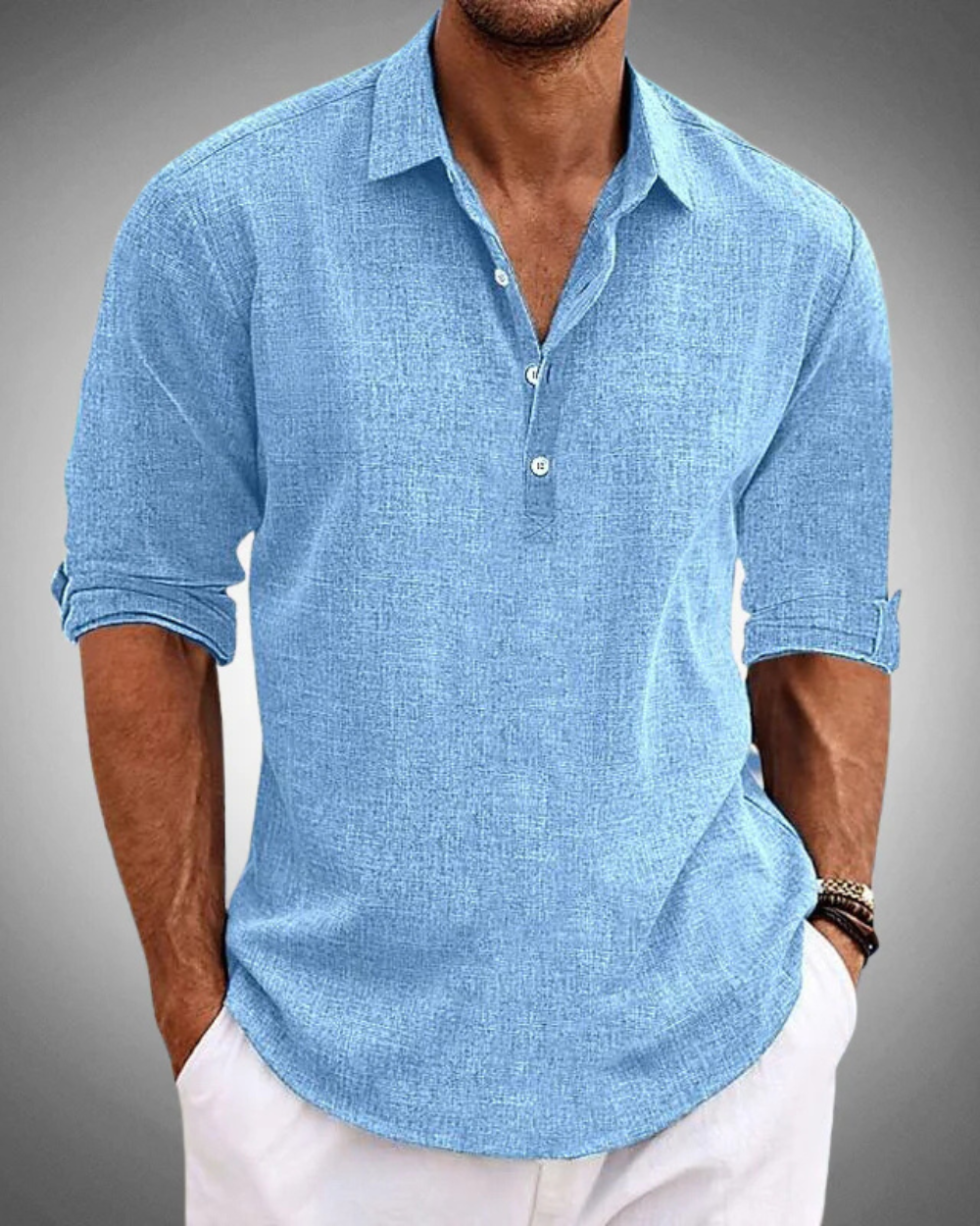 Camisa casual slim fit de algodón para hombre, estilo elegante y moderno para moda masculina de verano.