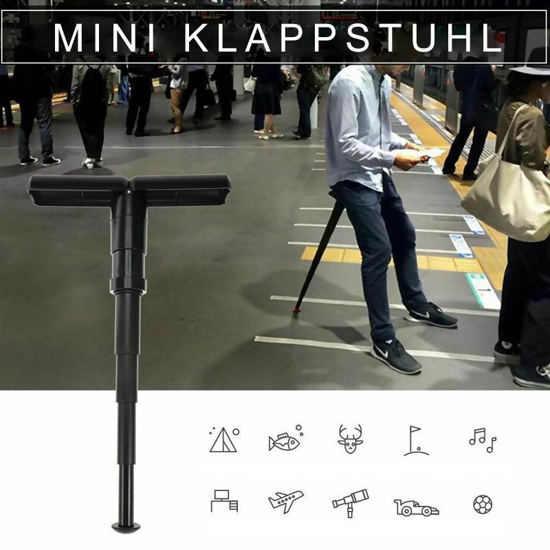 Silla plegable cómoda para esperas largas. Asiento portátil compacto, ideal para conciertos y eventos al aire libre.