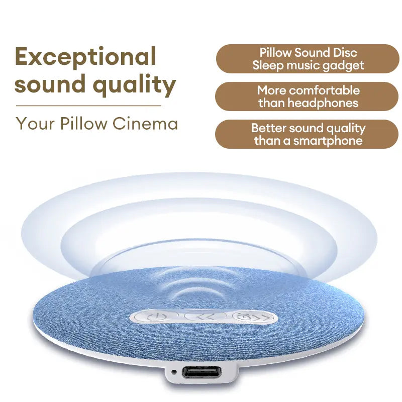 Almohada de descanso ergonómica con audio Bluetooth, perfecta para combatir el insomnio y mejorar el sueño.