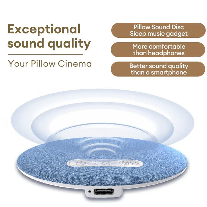 Almohada de descanso ergonómica con audio Bluetooth, perfecta para combatir el insomnio y mejorar el sueño.