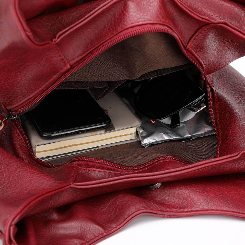 Bolso de hombro para mujer, piel sintética, gran capacidad, cierre con cremallera. Accesorio de moda.