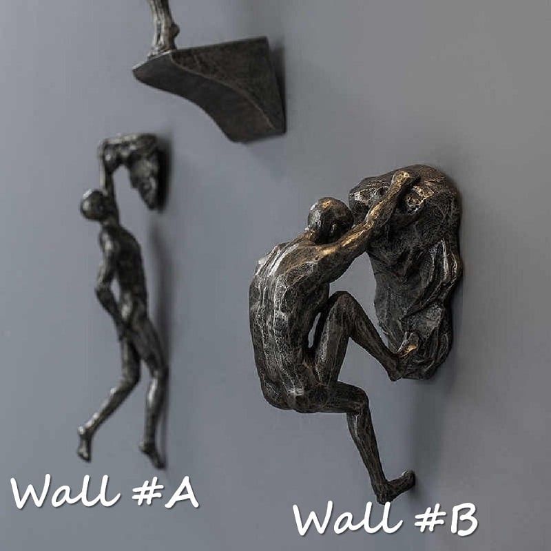 Escultura abstracta de escalador 3D, arte mural moderno para cualquier pared del hogar.