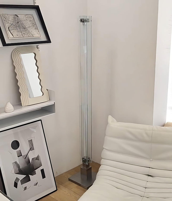 Iluminación de pie LED M29, diseño minimalista con pantalla de vidrio, perfecta para cualquier interior.