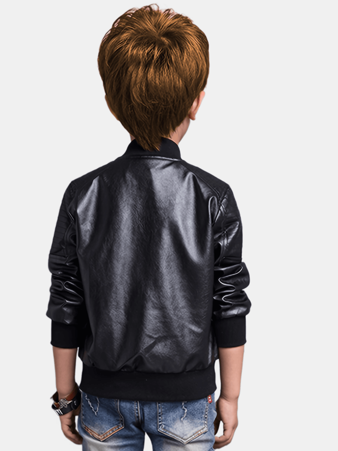 Ropa exterior escolar para niños: chaqueta de invierno con cuello alto y cremallera frontal.