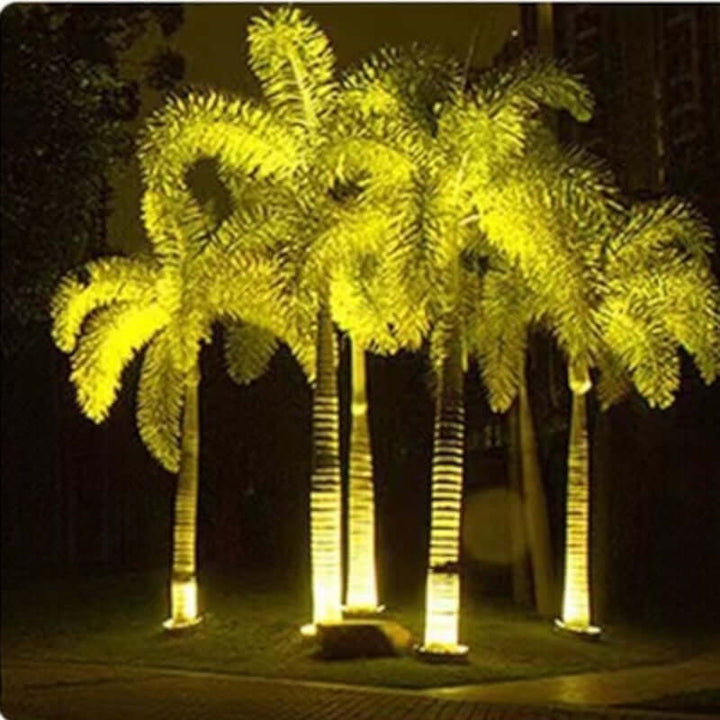 Foco LED exterior para árbol, luz cálida, eficiente y resistente para paisajismo jardín.
