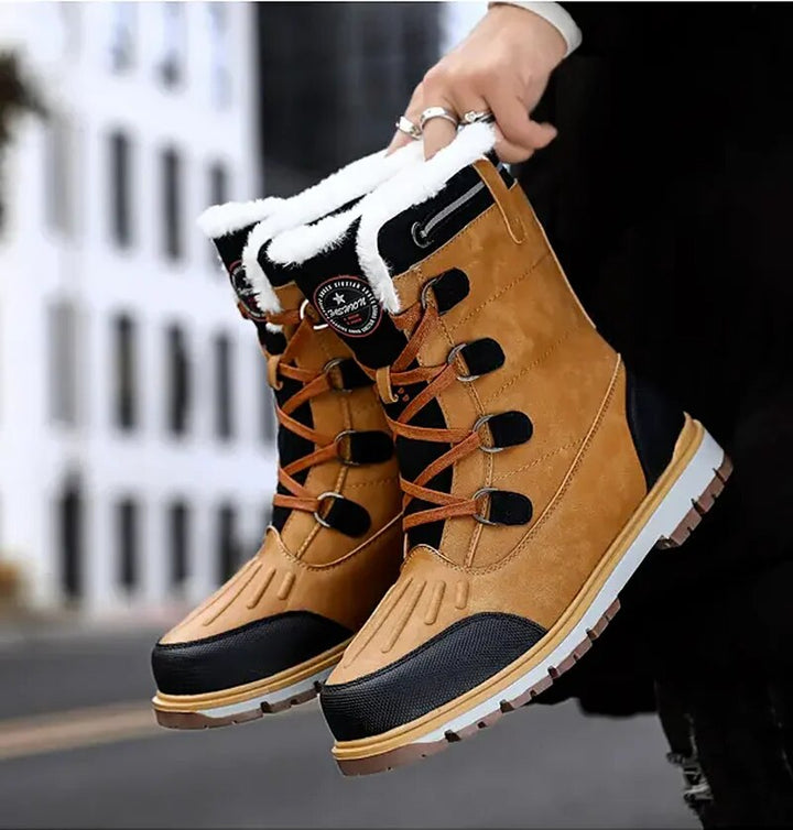 Estilosas botas de invierno para hombre, con forro cálido y suela antideslizante, estilo masculino.