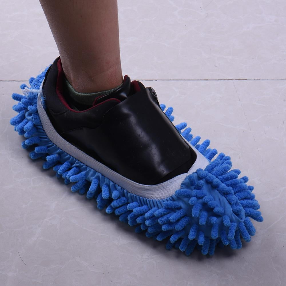 Zapatillas mop limpieza unisex microfibra absorbente para suelos brillantes sin esfuerzo en el hogar.