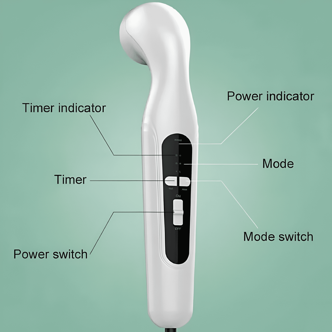 Alivio profundo del dolor con dispositivo de terapia ultrasónica, ideal para dolor articular y muscular con 3 niveles.