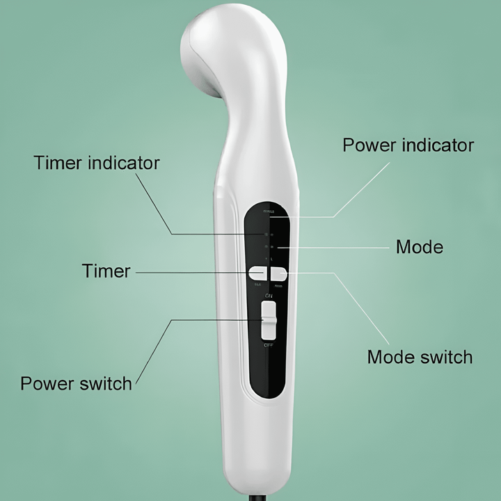 Alivio profundo del dolor con dispositivo de terapia ultrasónica, ideal para dolor articular y muscular con 3 niveles.