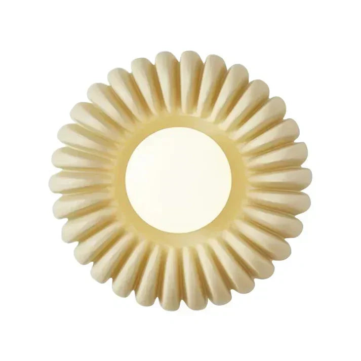 Aplique redondo de resina con luz LED para pared, ideal para dormitorios y salas.