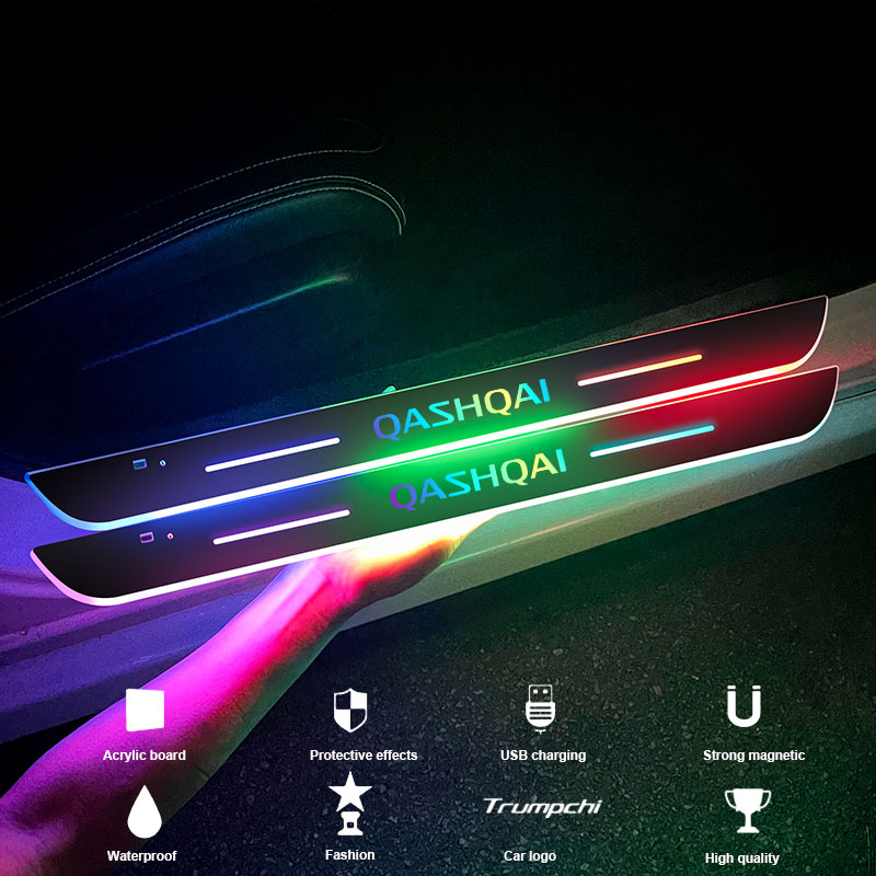 Set de luces LED magnéticas y recargables para puertas de coche. Iluminación brillante y segura, resistente al agua.