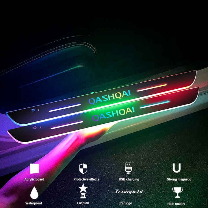 Set de luces LED magnéticas y recargables para puertas de coche. Iluminación brillante y segura, resistente al agua.