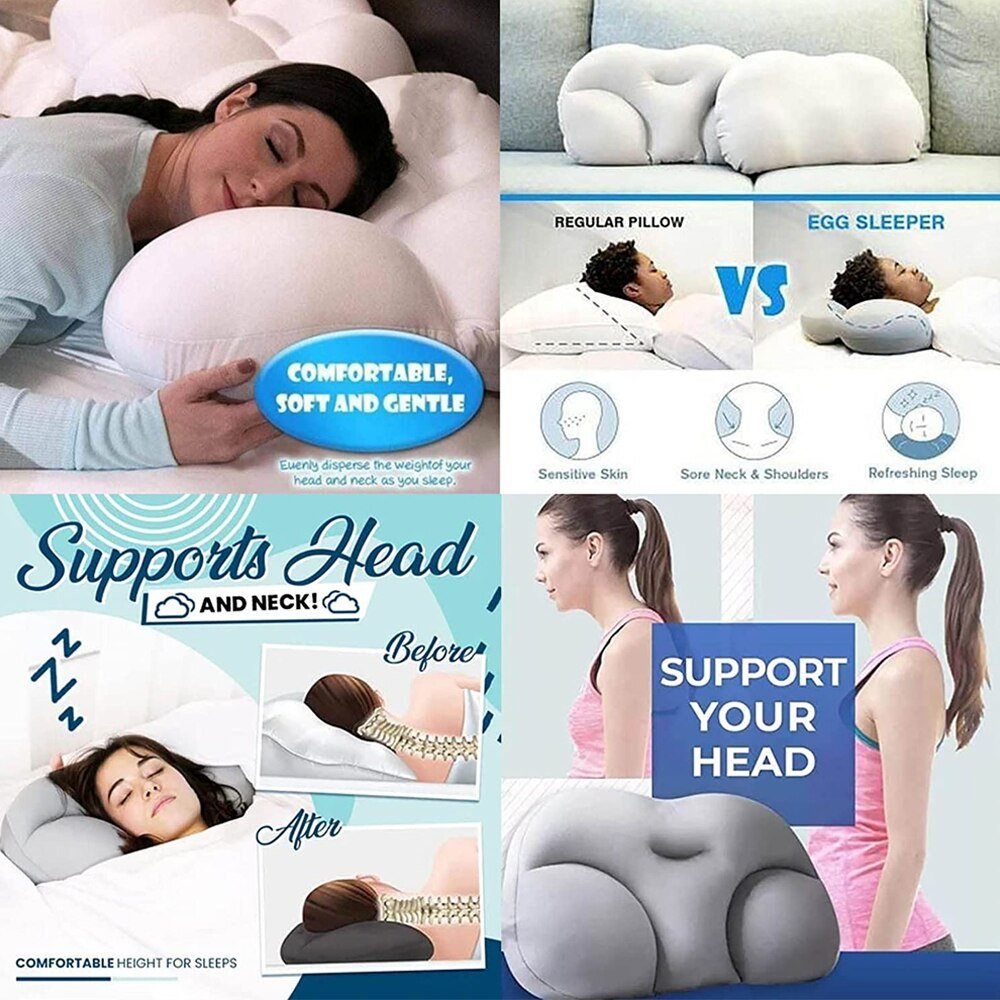 Almohada de espuma viscoelástica y microperlas transpirables para un sueño fresco y soporte cervical.