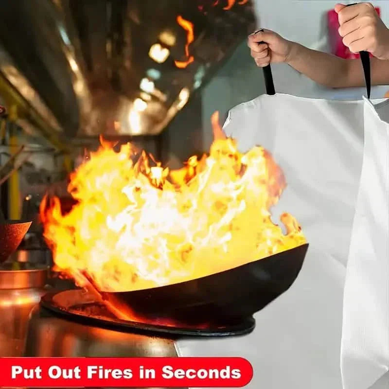 Dos mantas de fibra de vidrio para seguridad contra incendios en cocina, barbacoa, coche y situaciones de emergencia.