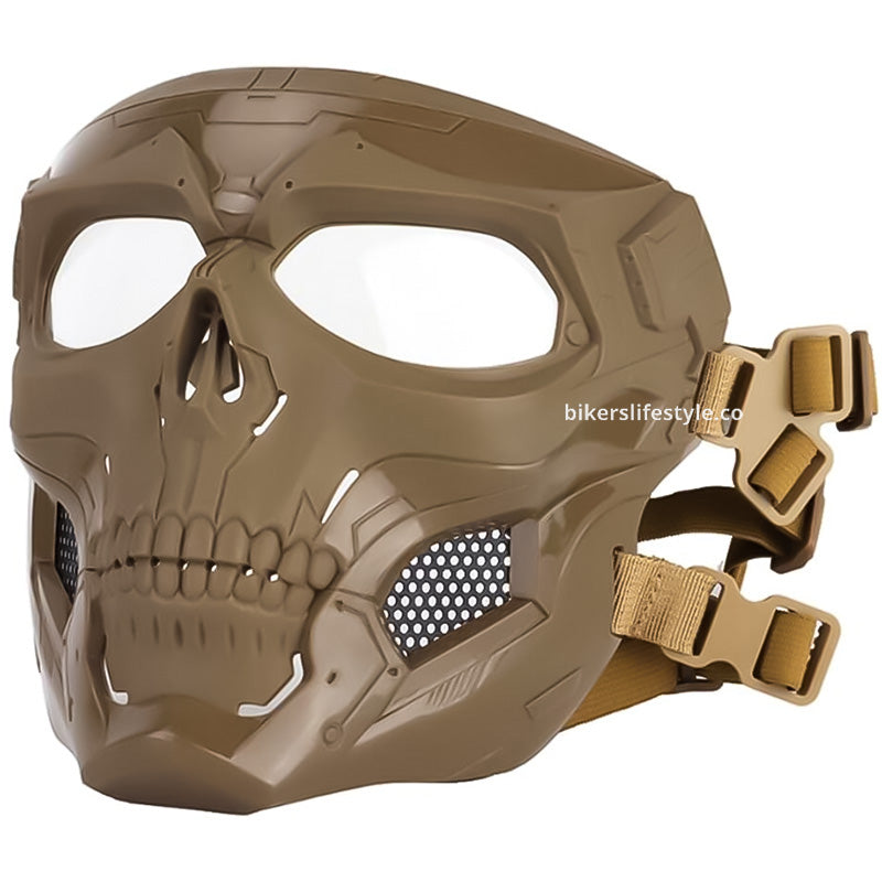 Casco protector unisex con patrón de calavera fantasma. Ideal para airsoft, paintball y deportes tácticos extremos.