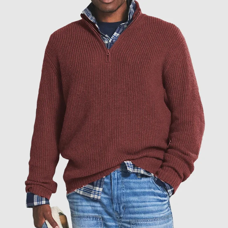 Sudadera de hombre con media cremallera. Diseño moderno y versátil para un look casual diario y confort.