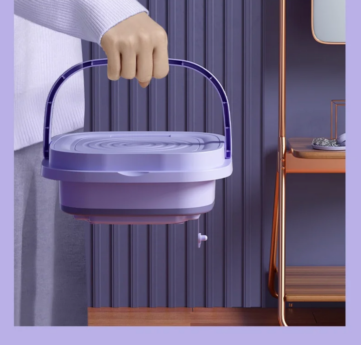 Lavadora mini plegable para apartamentos pequeños, lava ropa de bebé y prendas íntimas con eficiencia.