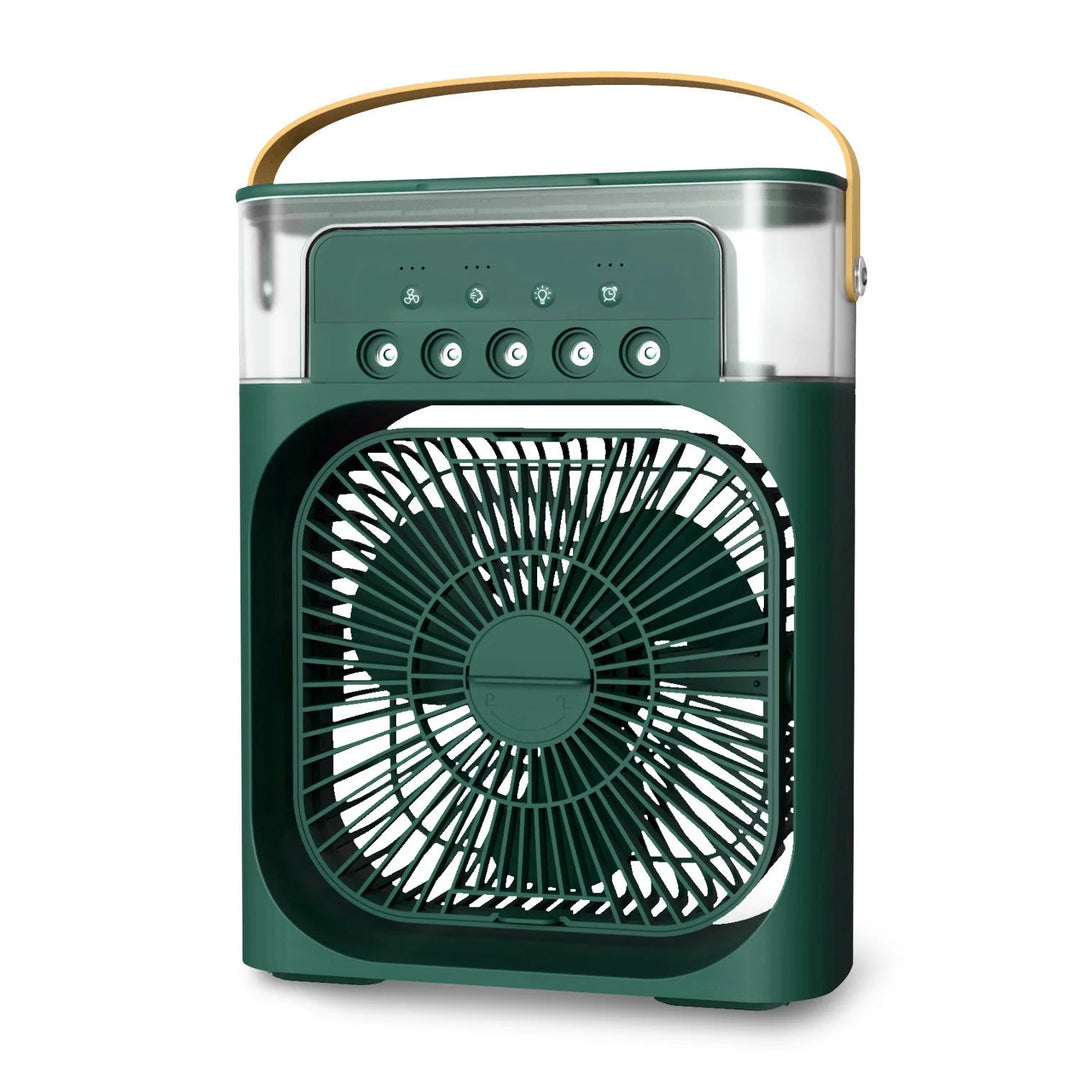 Dispositivo de aire personal 3 en 1 con enfriador, humidificador y purificador, fácil de usar.