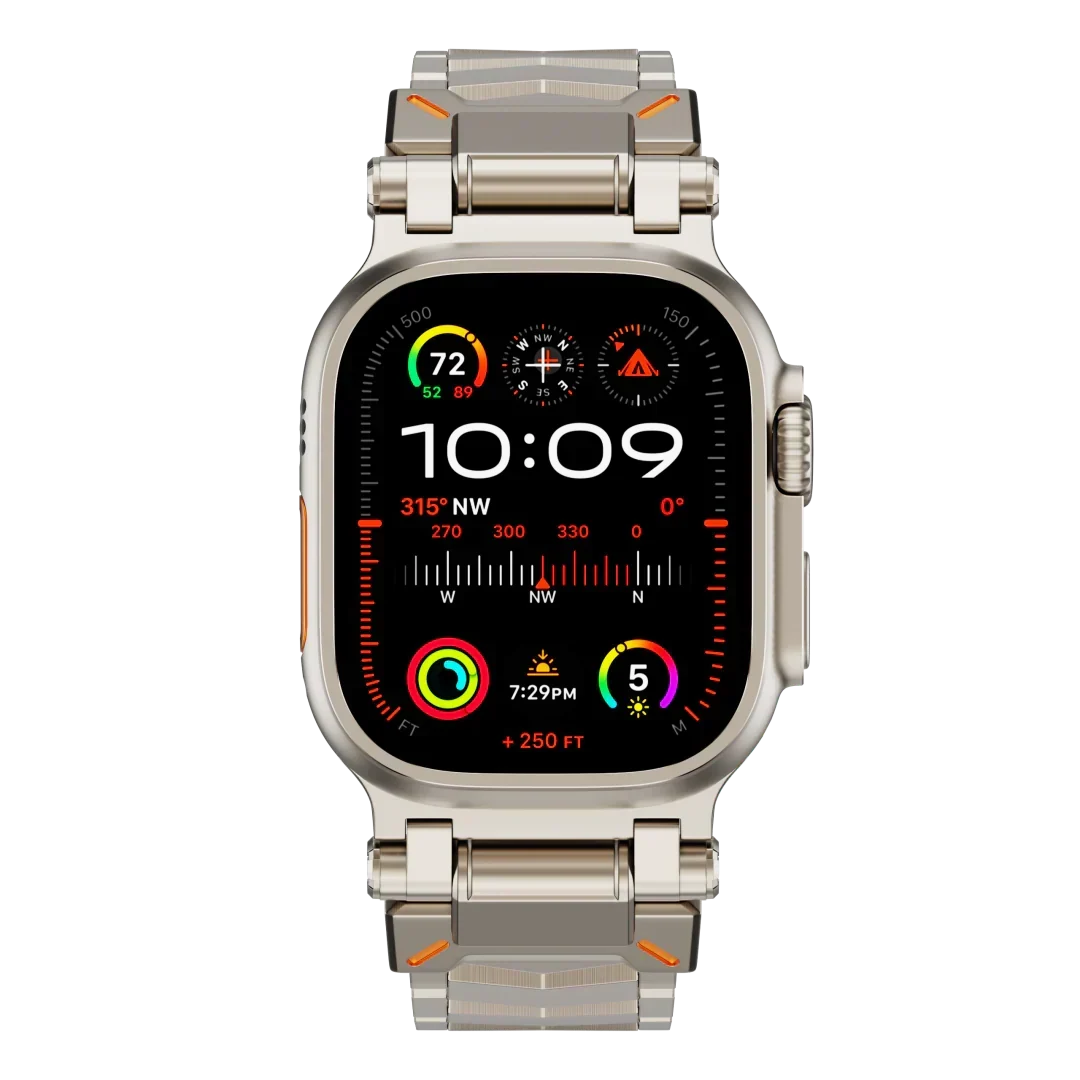 Resistente correa de reloj de titanio, ligera y con estilo unisex para smartwatches.
