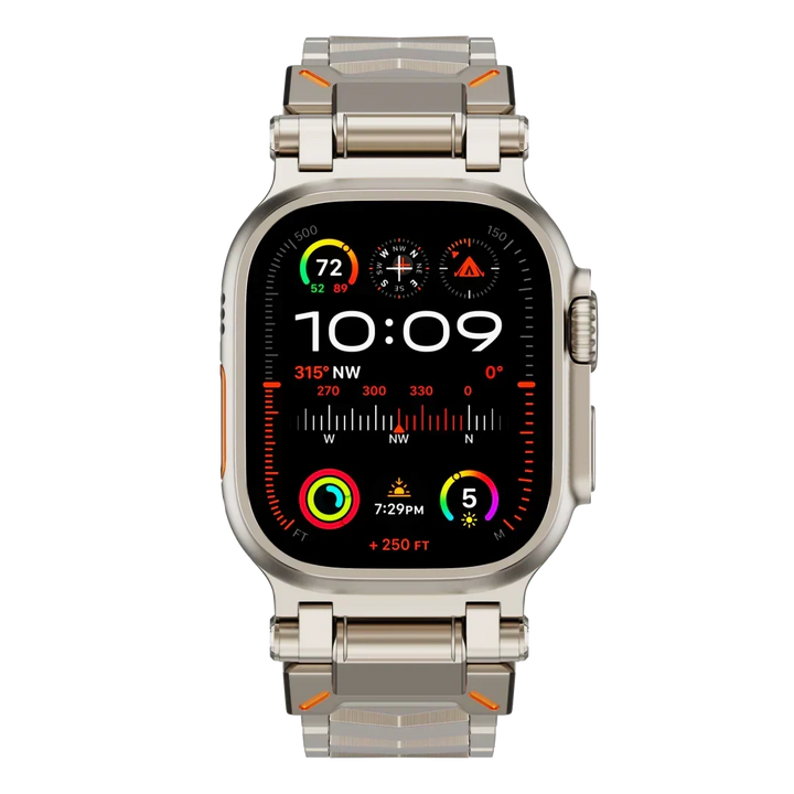 Resistente correa de reloj de titanio, ligera y con estilo unisex para smartwatches.