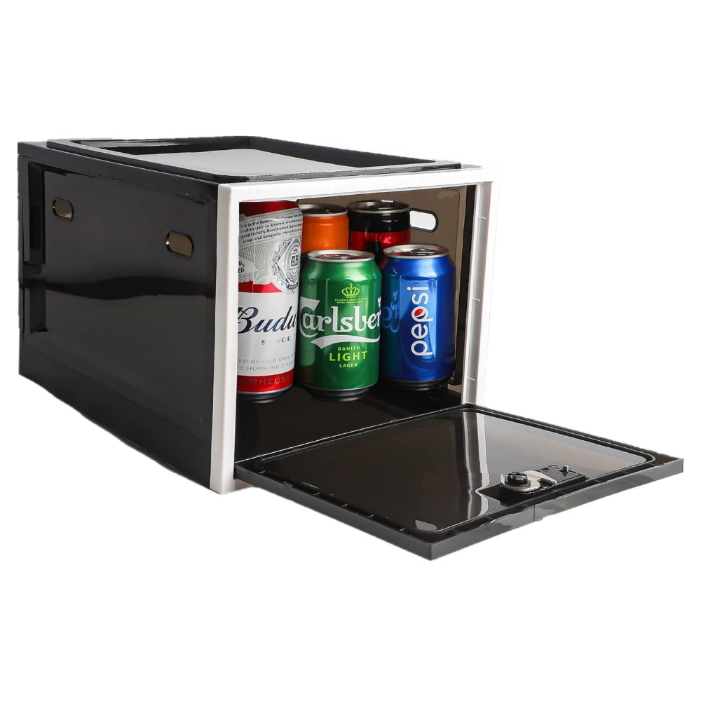 Caja organizadora multiusos con cerradura para refrigerador: alimentos, medicinas, documentos importantes.