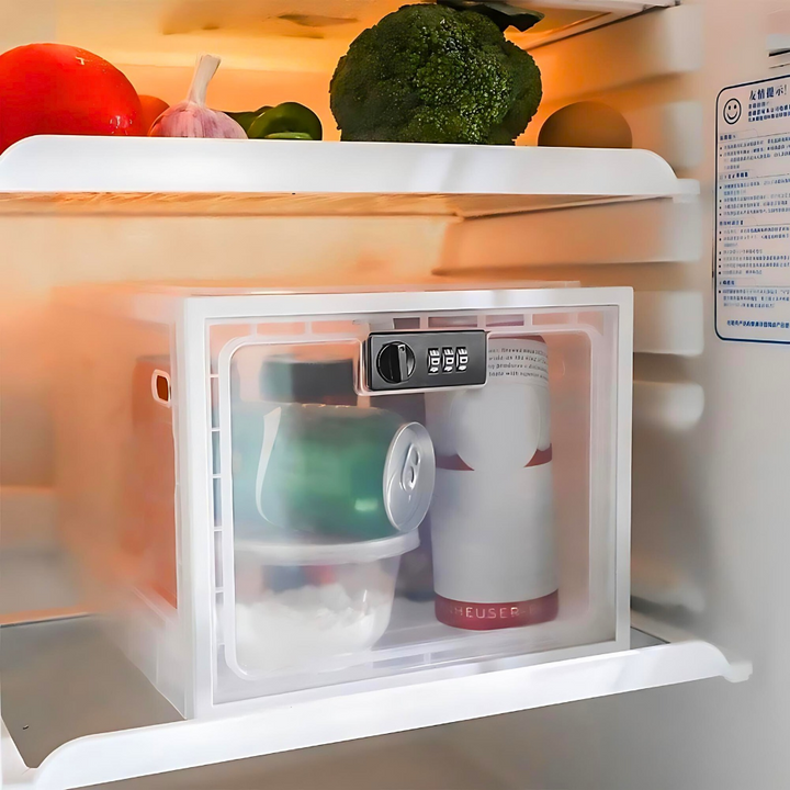 Controla el acceso a alimentos con este contenedor de refrigerador con cerradura, para mayor seguridad y privacidad.