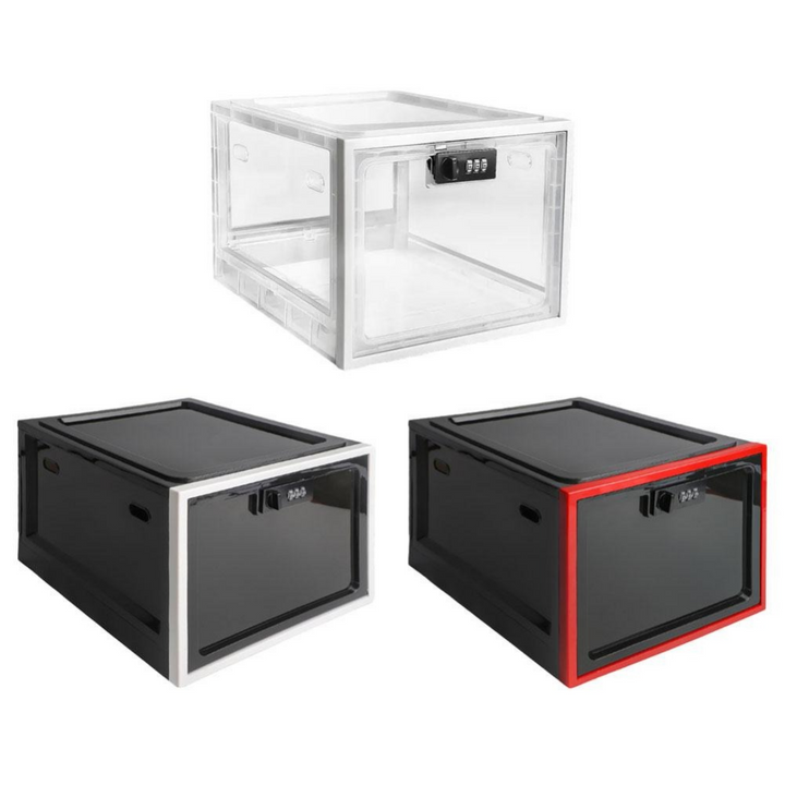 Organizador de cocina con cerradura para refrigerador, almacenamiento seguro de alimentos, medicinas y más.