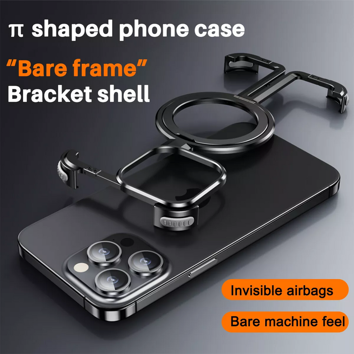 Protector MagSafe negro para iPhone, delgado y resistente a golpes. Funda sin bordes, accesorio premium.