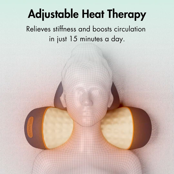 Masajeador cervical para relajación y alivio de cuello, combinando tracción, vibración y terapia de calor efectiva.