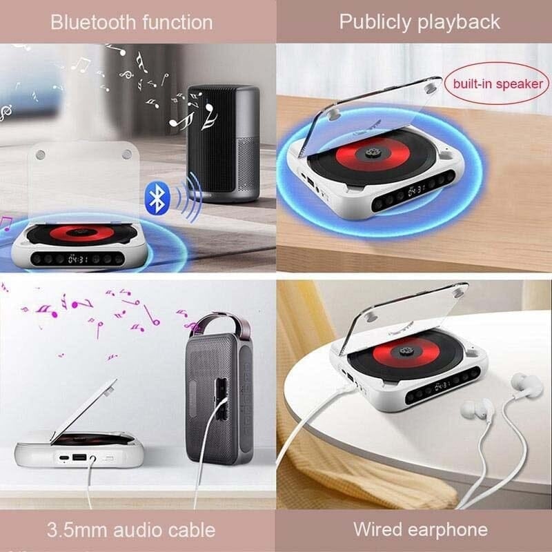 Reproductor de CD portátil ultracompacto con batería, ideal para llevar tu música MP3 y CD a todas partes.