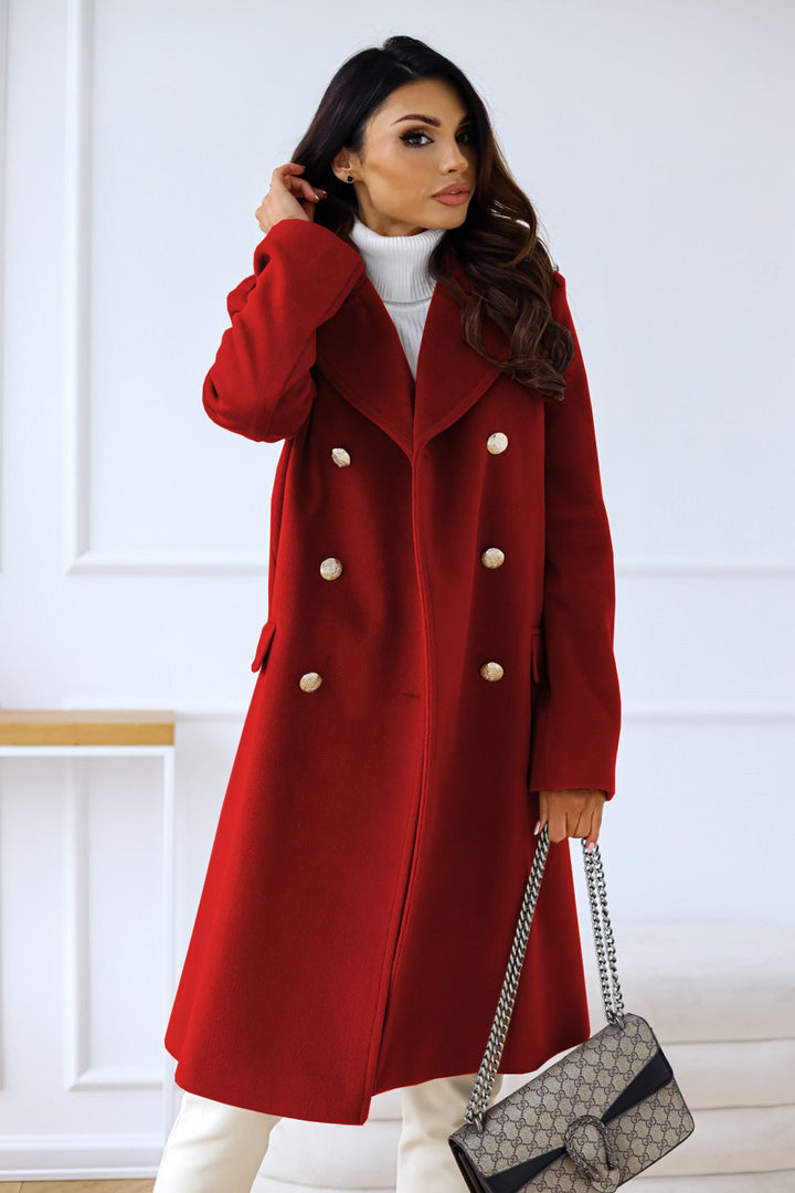 Abrigo RosaViento para mujer, diseño formal y cálido, moda de invierno.