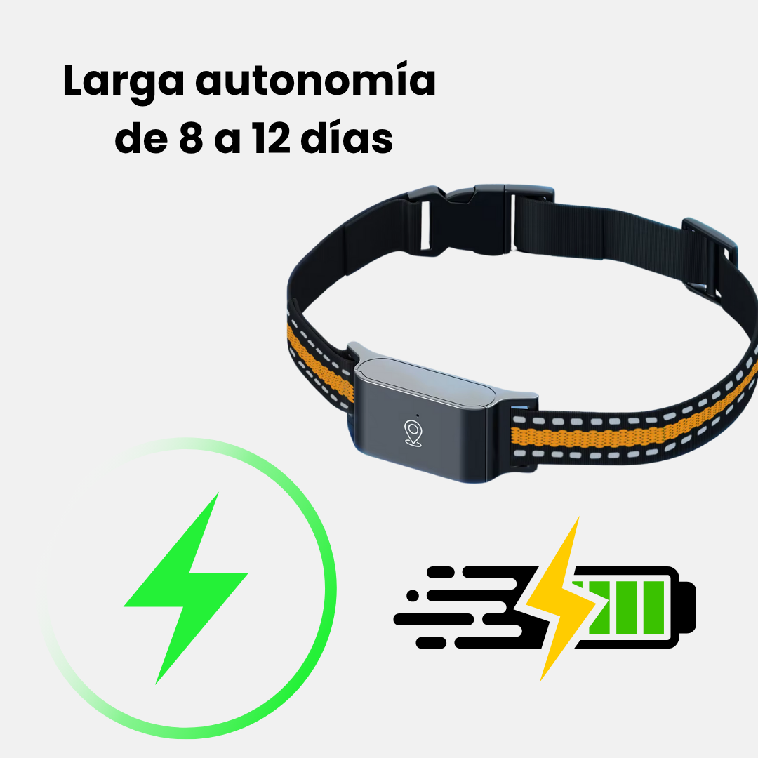 Pantalla de aplicación móvil mostrando el seguimiento GPS en tiempo real de tu mascota. Localizador fiable.
