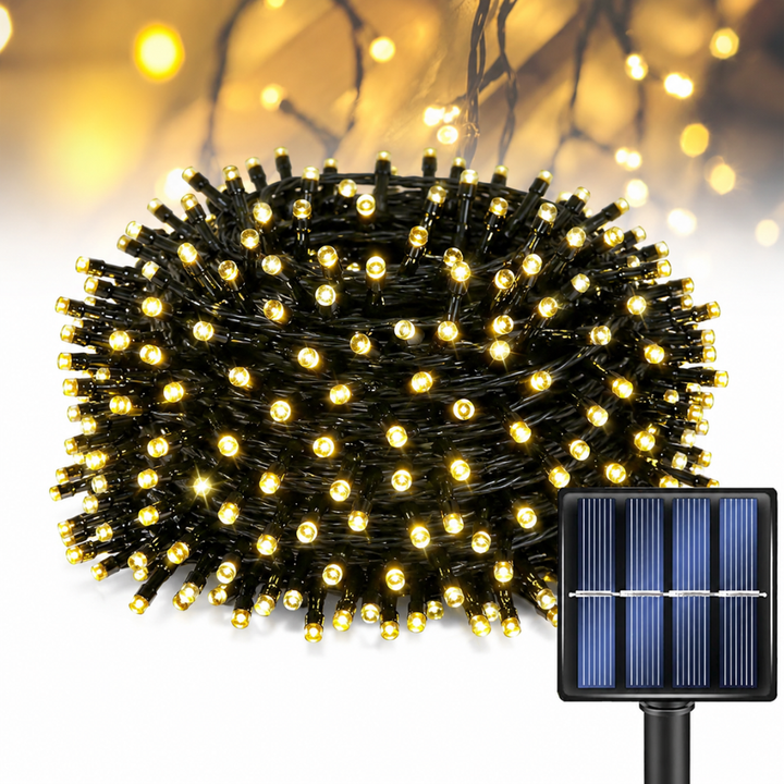 Luces de jardín solares LED cálidas, de fácil instalación y bajo mantenimiento.