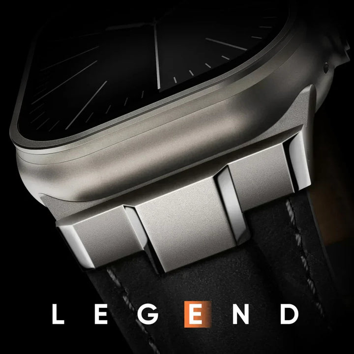 Correa de cuero genuino, duradera y resistente para smartwatch. Compatible 44mm, 45mm, 49mm.