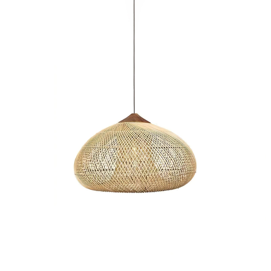 Decoración natural con lámpara colgante de estilo arpa, hecha a mano.