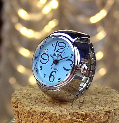 Anillo reloj discreto, accesorio unisex elegante y moderno. Reloj de dedo compacto de alta precisión.