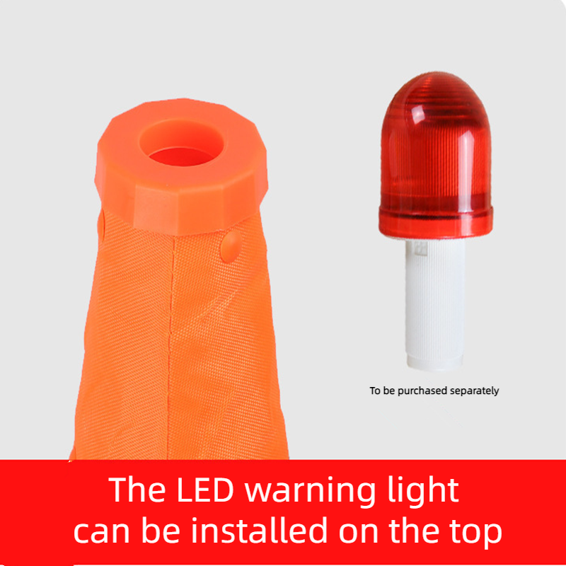 Cono de seguridad vial plegable y reflectante con LED, para emergencias en carretera.