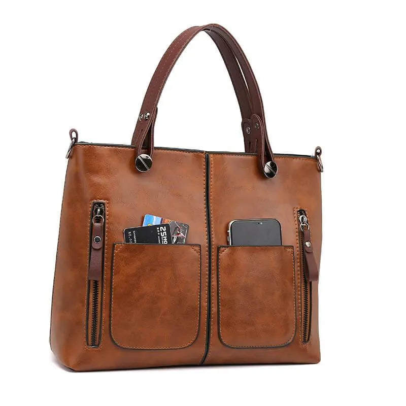 Bolso de hombro negro, cuero sintético elegante para mujer. Perfecto para uso diario.