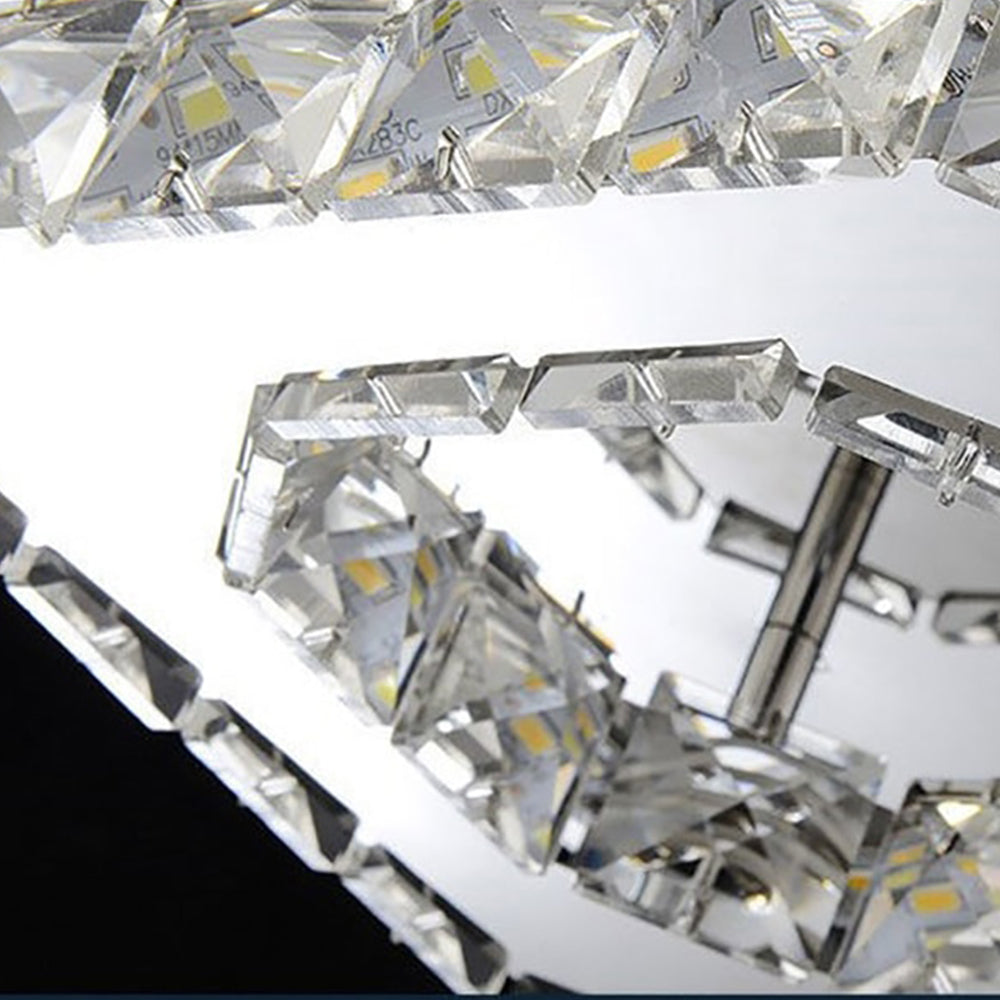 Iluminación decorativa: lámpara de techo LED de cristal, moderna y con ambiente brillante.