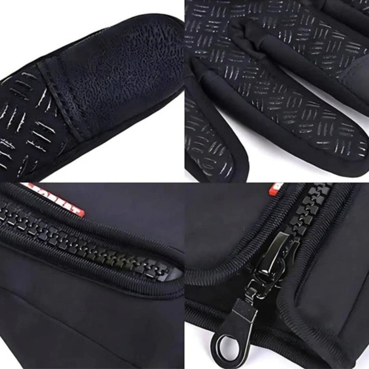 Guantes deportivos impermeables para ciclismo y senderismo. Ofrecen agarre y protección contra el frío extremo.